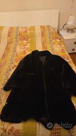 pelliccia nera vera collo ermellini