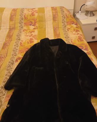 pelliccia nera vera collo ermellini