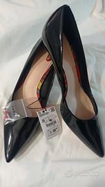 Décolleté zara tg 39 in vernice nero 