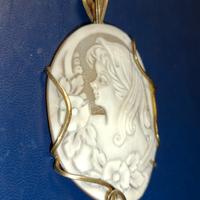 ciondolo cameo Sardonica su struttura argento 800