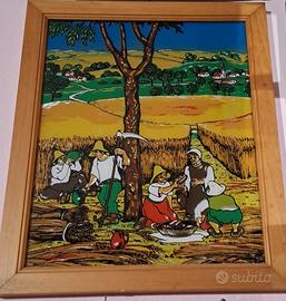 quadro Naif, pittura su vetro, pittore slavo