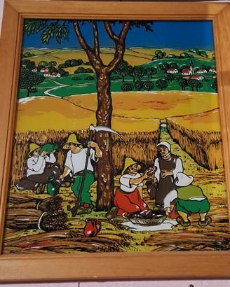 quadro Naif, pittura su vetro, pittore slavo