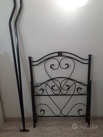 Letto singolo in ferro battuto nero 