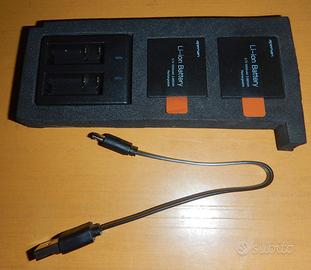 Caricatori due più due batterie per Actio Cam