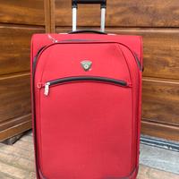 Valigia trolley media tessuto canvas.