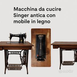 Macchina da cucire Singer 15M antica (1954)