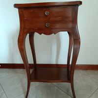 TAVOLINO MOBILETTO D'EPOCA LEGNO CON DUE CASSETTI