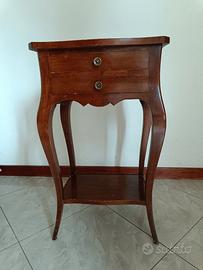 TAVOLINO MOBILETTO D'EPOCA LEGNO CON DUE CASSETTI