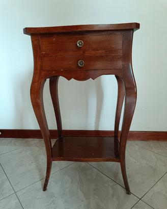 TAVOLINO MOBILETTO D'EPOCA LEGNO CON DUE CASSETTI