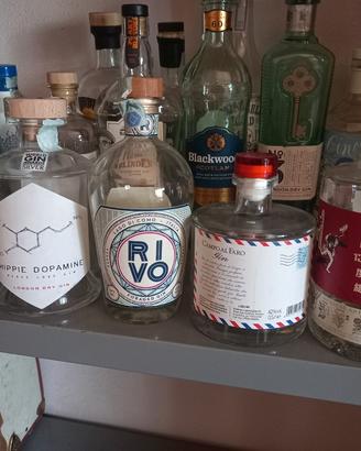 Bottiglie vuote di gin 