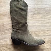 Stivale texano scamosciato verde