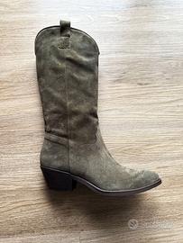 Stivale texano scamosciato verde