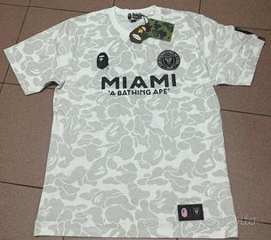 Maglia t-shirt inter miami bape bianco