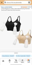 2 Reggiseni Tiralatte Mani libere Allattamento