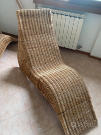 Chaise longue in vimini