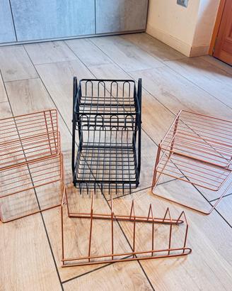 Set organizer cucina in metallo 4 pezzi