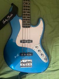 Basso elettrico blu 4 corde Harley Benton