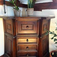 MOBILE PORTA TV ANGOLARE IN LEGNO NOCE 65x65xH75cm