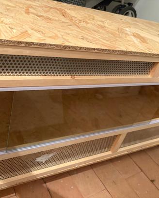 Terrario PawHut in legno OSB 120x50x50 cm