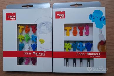 segna bicchieri e forchettine personaggi VACU VIN 