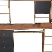 SCRIVANIA+ALZATA+COLONNINA LEGNO