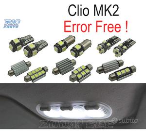 KIT 8 LAMPADE LED INTERNE PER RENAULT CLIO 2 II MK
