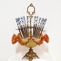 alzata d’epoca espositore coltelli madreperla