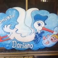 Cicogna nascita sagome in legno