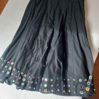 gonna lunga estiva nera cotone