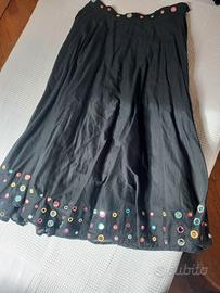 gonna lunga estiva nera cotone