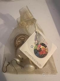 Orecchini Bianchi e Oro Handmade