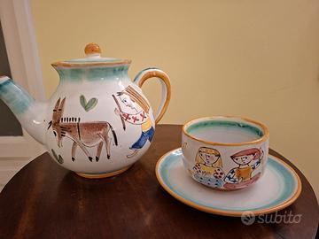 Servizio da the ceramica di Vietri originale anni'