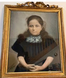 Quadro ritratto pastello fine 800 firmato 