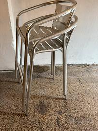 2 sgabelli in acciaio