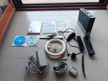 Nintendo Wii Nera + 5 Giochi + volante