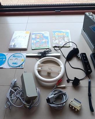 Nintendo Wii Nera + 5 Giochi + volante