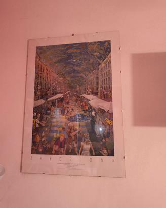 Poster Barcellona con cornice 