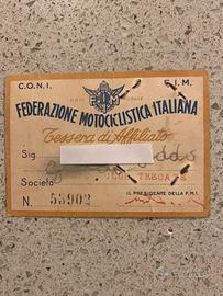 TESSERA AFFILIAZIONE F.M.I. 1950