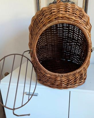 Cesta Trasportino Vimini Piccoli Cani e Gatti