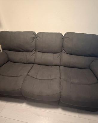 Divano relax elettrico 3 posti antracite