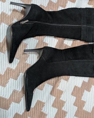 2 Paia Stivali Neri N. 36 - Cuissardes + Tacco a S
