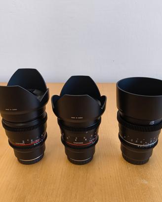 FUJI x cine samyang 16 mm 50mm 85 mm