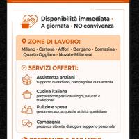 Badante Cuoca a giornata, anche notturno, weekend