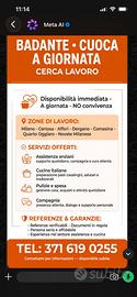 Badante Cuoca a giornata, anche notturno, weekend