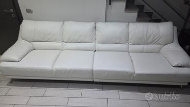Divano in pelle bianca 4 posti 