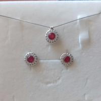 Collier ed orecchini in oro bianco 18 kt