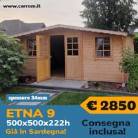 CASETTA DI LEGNO ETNA9 500x500x222h - 34mm