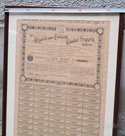 Certificato azionario Match and Tobacco