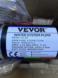 Pompa acqua  VEVOR 12V 17 L/min 40PSI camper/barca
