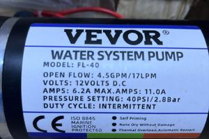 Pompa acqua  VEVOR 12V 17 L/min 40PSI camper/barca
